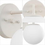 JONATHAN Y JYL3534C Louis Parisian Globe 5.75" 1-Light Metal/Frosted Glass Modern Contemporary LED Vanity Light Midcentury, Glam, Transitional, Bathroom, Powder Room, Dressing Room, Bedroom, Almond