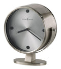 Howard Miller Glen Accent Clock – Modern Desk Clock with Nickel Finish - Battery Operated Quartz Analog Mantel Small Decorative Shelf Minimalist Table Clock for Home & Office Decor