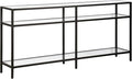Henn&Hart 64" Wide Rectangular Console Table in Blackened Bronze, Entryway Table, Accent Table for Living Room, Hallway