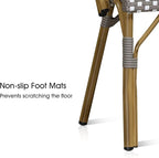 PURPLE LEAF 7 Pieces Outdoor Dining Set Patio Furniture Set with Large Aluminum Table and French Bistro Chairs for Garden Backyard Gray Patio Dining Set