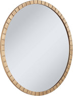 Uttermost Gracia Round Vanity Decorative Wall Mirror Modern Glam Gleaming Warm Gold Leaf Tiled Iron Frame 34" Wide Decor for Bathroom Bedroom Living Room Home House Office Entryway