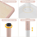 Kids Table and 2 Chairs Set, Height-Adjustable Toddler Table and Chair Set with Graffiti Desktop, 23.6''L x 23.6''W Children Activity Table for Daycare, Classroom, Home