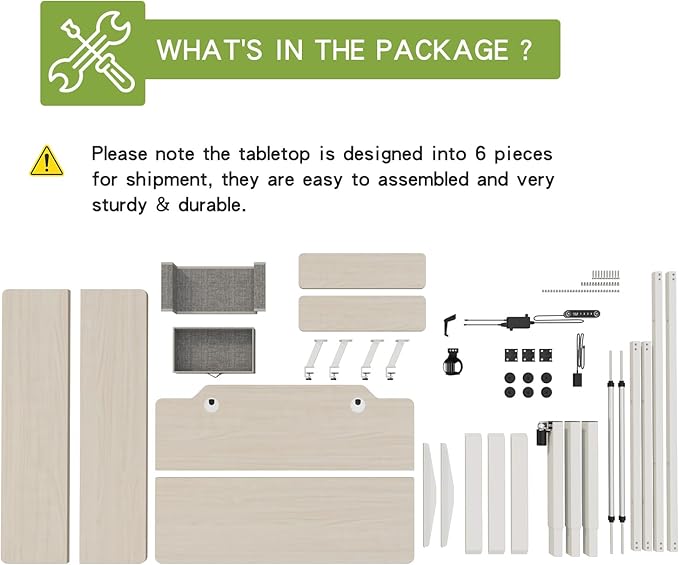 Radlove 63-Inch Large Electric Height Adjustable Computer L-Shaped Desk with Memory Controller Corner Standing Desk Modern Workstation with Splice Board Ergonomic Desk (White Frame + Oak Top)