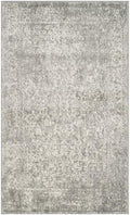 SAFAVIEH Evoke Collection Area Rug - 6'7" Square, Silver & Ivory, Distressed Design, Non-Shedding & Easy to Clean, Ideal for Living Room, Bedroom, Dining Space (EVK256S)
