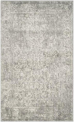 SAFAVIEH Evoke Collection Area Rug - 6'7" Square, Silver & Ivory, Distressed Design, Non-Shedding & Easy to Clean, Ideal for Living Room, Bedroom, Dining Space (EVK256S)