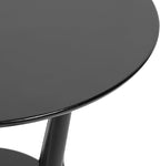 Kate and Laurel Nylah Round Wooden Side Table; 24 x 24 x 24; Black; Modern Tiered Circle Living Room Table with Solid Wood Construction for Use as Bedroom Nightstand