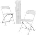 White Folding Chairs 10 Pack, Plastic Chairs for Outside,Portable Stackable Commercial Chairs with Steel Frame, Folding Chairs for Party Events Wedding Home Office Indoor Outdoor Chairs
