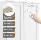 Tall Storage Cabinet, Bathroom Floor Freestanding Storage Cabinet with 2 Doors, 5 Shelves, and Adjustable Shelves for Bathroom, Office, Living Room, White