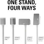 Sanus Wireless Sonos Speaker Stand for Sonos One, Play:1, & Play:3 - Audio-Enhancing Design with Built-in Cable Management - Single Stand (White) - WSS21-W1