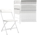 Folding Chairs 50 Pack,White Plastic Folding Chair for Outdoor Use,Heavy Duty 350lb Capacity Portable Event Chairs with Steel Frame,Wedding,Party,Office,Dining (No Assembly Required)