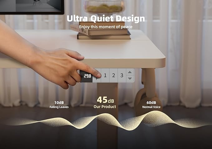 YDN Electric Standing Desk Adjustable Height, Stand up Desk with Cable Management, Home Office Desks with Splice Board & Frame, 40 x 24 Inches, Warm White