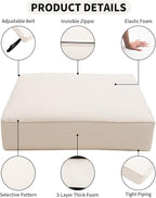Outdoor Seat Cushions Set for Patio Furniture Deep Seating Patio Cushion Set Weather-Resistant Thick Cushions 23.6" W x 23.6" D x 5” T,Creamy White