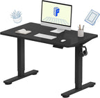 FLEXISPOT EN1 Whole-Piece Standing Desk 40 x 24 Inches Electric Height Adjustable Small Desk for Home Office (Black Frame + 40 in Black Top)