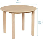 ECR4Kids 30in D Round Hardwood Table with 22in Legs, Kids Furniture, Antique White