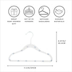3 Sprouts Velvet Baby Hangers - Non-Slip Hanger for Infant, Toddler, Baby Clothes - Closet Kids Hangers with Slim Design, Nordic Colors, Pack of 30 - Blueberry & Cream