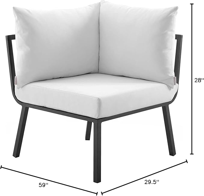Modway Riverside Outdoor Furniture, 2-Piece Set, Gray White