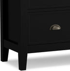SIMPLIHOME Redmond SOLID WOOD 39 inch Wide Transitional Medium Storage Cabinet in Black for the Living Room, Entryway and Family Room