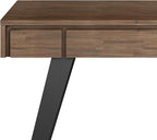 SIMPLIHOME Lowry SOLID ACACIA WOOD Modern Industrial 44 inch Wide Small Desk in Rustic Natural Aged Brown for the Office Desk, Writing Table, Workstation and Study Table