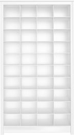 Prepac White Tall Storage Cabinet, Shoe Cabinet, Cube Storage Organizer with 40 Shoe Cubbies 13" D x 39.5" W x 72.5" H, WUSG-0011-1