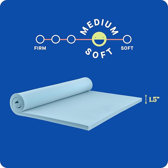 Sealy Dreamlife 1.5” Gel Memory Foam Queen Mattress Topper with SealyComfort Gel Foam, 1 Year Limited Warranty, Made in The USA