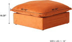 JACH Ottoman Module for Living Room, Cushion Covers Removable, Minimalist Comfy Breathable Ottoman Seater Paired with Sofa Couch for Living Room Apartment, Orange