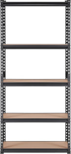 VEVOR Storage Shelving Unit, 5-Tier Adjustable, 2000 lbs Capacity, Heavy Duty Garage Shelves Metal Organizer Utility Rack, Black, 36" L x 18" W x 72" H for Kitchen Pantry Basement Bathroom Laundry