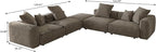 Oversized Modular Sectional Sofa with Ottomans,5 Seater Corduroy V Shaped Reversible Corner Couch,141.73" Convertible Sofa & Couch Free Combination for Living Rooom,Brown