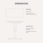 FLEXISPOT EN1 One-Piece Standing Desk, 48x24 Electric Sit Stand Desk for Home Office and Computer Workstation (White Frame + Rustic Top, 2 Packages)