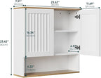 Bathroom Wall Cabinet, Medicine Cabinet with Louvered Doors & Adjustable Shelf, Over The Toilet Storage Cabinet for Laundry Room & Kitchen & Living Room
