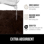 GORILLA GRIP Bathroom Rugs, 30x20, Ultra Soft Absorbent Mat, Thick Plush Bath Rug, Machine Washable, Microfiber Quick Dry, Mats for Shower, Bathtub and Floor, Home Decor Accessories, Brown