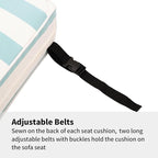 Outdoor Seat Cushions Set for Patio Furniture Deep Seating Patio Cushion Set Weather-Resistant Thick Cushions 25.6" W x 25.6" D x 5”T,Light Blue Stripes