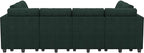 Belffin Oversized 12 Seat Modular Sectional Sleeper Sofa Convertible Sleeper Sectional Sofa with Storage Seat Large Corduroy Modular Couch for Living Room Green