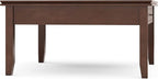 SIMPLIHOME Artisan Square Coffee Table - 36 inch Wide Solid Wood Transitional Cocktail Table in Russet Brown, Classic Living Room Table with Slatted Open Shelf and Contemporary Framed Top Design