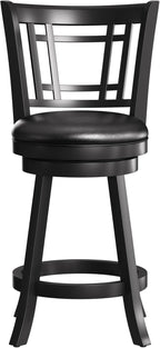 Hillsdale Fairfox 24.5" Wood Swivel Counter Height Stool, Black