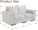 EALSON 67" Loveseat Sofa Modern Love Seat Sofa Comfy Linen Fabric Upholstered Cloud Couches Mid Century Modular 2-Seater Sectional Couch with Throw Pillows for Bedroom/Living Room/Apartment, White