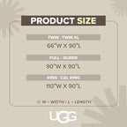 UGG Faux Fur King Blanket, Double-Sided Fluffy Blanket, Cozy Oversized Throw for Couch, Washable Bedding for California King Bed, Luxury Home Decor, 110" x 90", Natural White (Adalee)