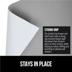 GORILLA GRIP Slip Resistant Drawer and Shelf Liner 2 Pack, Non Adhesive Water Resistant, Easy Clean and Trim, Smooth Surface Liners for Kitchen Cabinet Shelves Drawers Pantry 20 IN x 20 FT, Light Gray