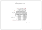 SIMPLIHOME Noreen Boho Square Pouf in Light Blue, White Handloom Woven Pattern for the Living Room, Bedroom and Kids Room