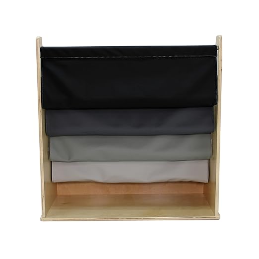 FDP Birch SoftScape Sling Book Display, 4-Shelf Vinyl Storage for Kid's Books and Magazines, Children's Furniture for Bedroom, Playroom, Daycare, Preschool or Classroom - Gray/Light Gray, 13745-GYLG