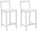 Amazon Basics Wooden Bar Stool with Backrest 24", White, Set of 2