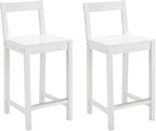 Amazon Basics Wooden Bar Stool with Backrest 24", White, Set of 2