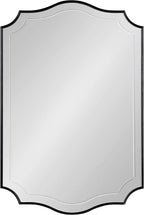 Kate and Laurel Hollyn Glam Scalloped Wall Mirror; 20 x 30; Black; Decorative Traditional Wall Decor with Elegant Frame and Soft Scallops