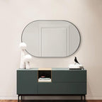 ANDY STAR Oval Bathroom Mirrors, 30x48’’ Double Vanity Mirror, Black Oval Mirrors for Bathroom, Stainless Steel Framed, 1’’ Deep Wall Mounted Vertical/Horizontal