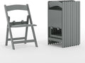 Flash Furniture Hercules Set of 10 Kids Gray Resin Folding Chair with Gray Vinyl Padded Seat