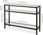 Henn&Hart 42" Wide Rectangular Console Table in Blackened Bronze, Entryway Table, Accent Table for Living Room, Hallway