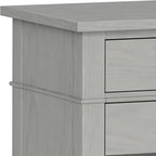 SIMPLIHOME Carlton Solid Wood 24 Inch Wide Contemporary Bedside Nightstand Table in Fog Grey, for The Living Room and Bedroom