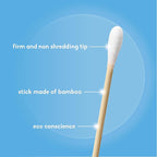 The Humble Co Bamboo Cotton Swabs, 600 Count - White Cotton Buds for Ears, Makeup, Baby Care & Cleaning - Personal Hygiene Essentials & Toiletries - Daily Products for Travel & Home