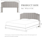 King Size Headboard Only, Velvet Wall Mounted Headboard King for Adjustable Bed Modern Upholstered Head Board Easy Assembly, Gray