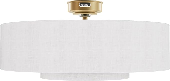 Hunter Fan 30 inch Luxe Gold - Fresh White Indoor Fandelier with Light, Remote, Casual-Style, Ceiling Fans for Living Rooms, bedrooms, Home Offices, Kitchens (Renewed)