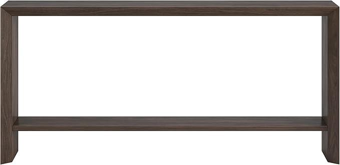 Henn&Hart 64'' Wooden Rectangular Console Table Entryway Table, Sofa Table with Wooden Storage Shelf for Entryway, Living Room, Couch, Hallway, or Office, Alder Brown